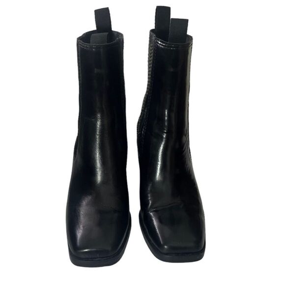 Loeffler Randall Arianna Square Toe Leather Black Ankle Boots size 6.5 - Picture 3 of 12